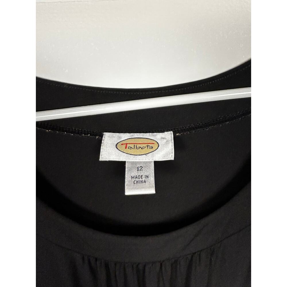 Talbots Black White Polka Belted Midi Dress Size 12 - Picture 6 of 9